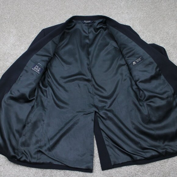 Jos. A. Bank Gordon Blazer Men 43 Long Blue 2 Button 100% Wool Sports Jacket - Picture 7 of 15